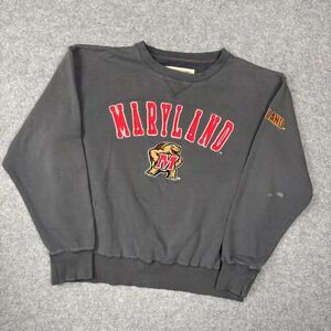Campus Heritage Maryland Terrapins Crewneck Sweatshirt Mens XL Gray Embroidered